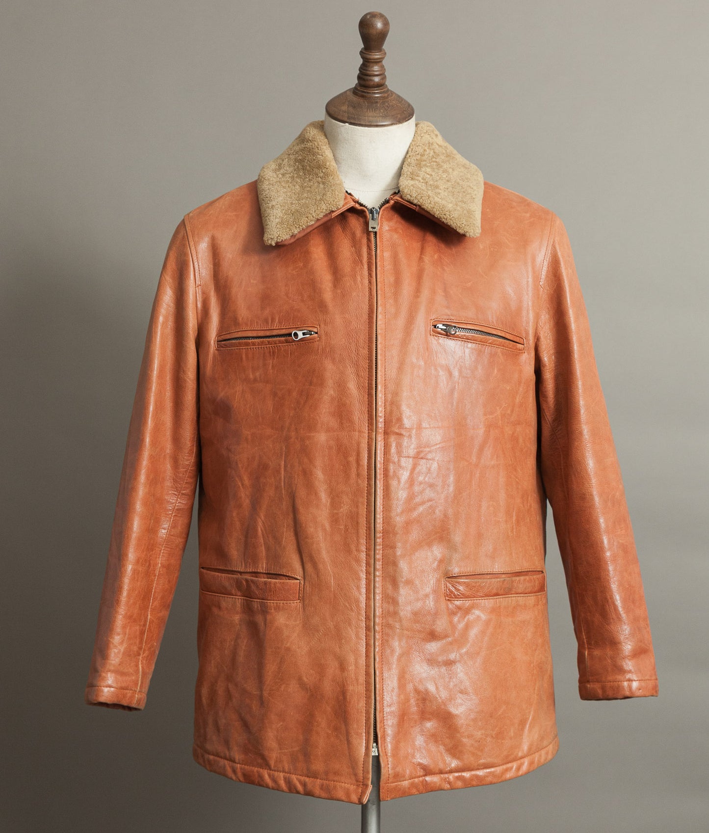 Vintage Stewart Florence Calfskin Leather Aviator Flight Jacket 1940s Style