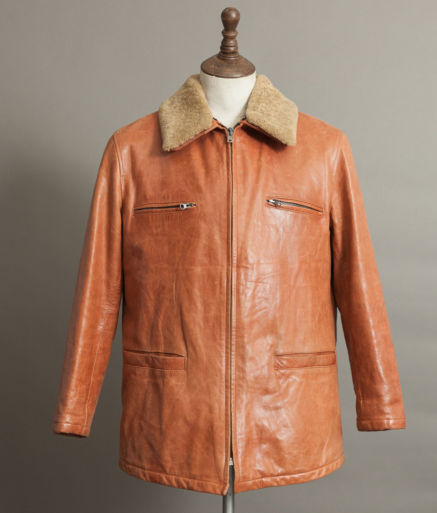 Vintage Stewart Florence Calfskin Leather Aviator Flight Jacket 1940s Style