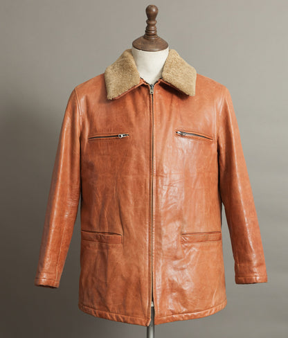 Vintage Stewart Florence Calfskin Leather Aviator Flight Jacket 1940s Style