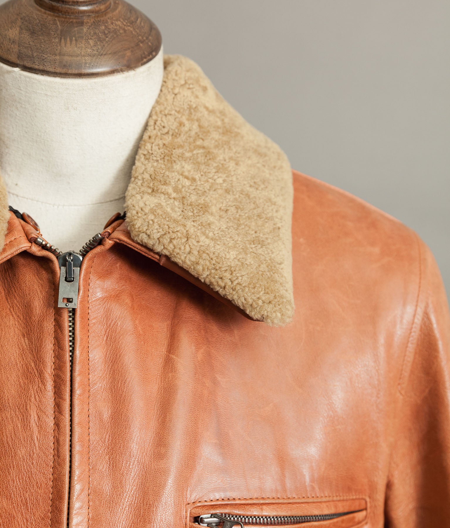 Vintage Stewart Florence Calfskin Leather Aviator Flight Jacket 1940s Style