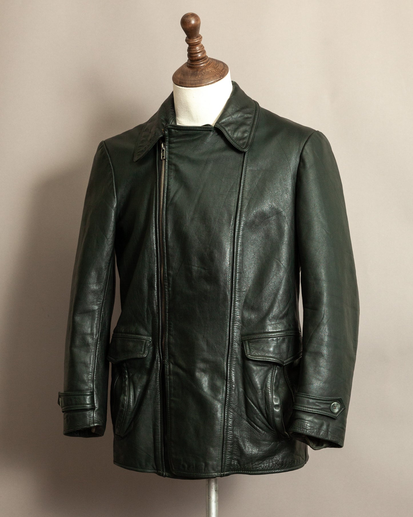 Vintage 1940s German Leather Despatch Rider Jacket Small (40)