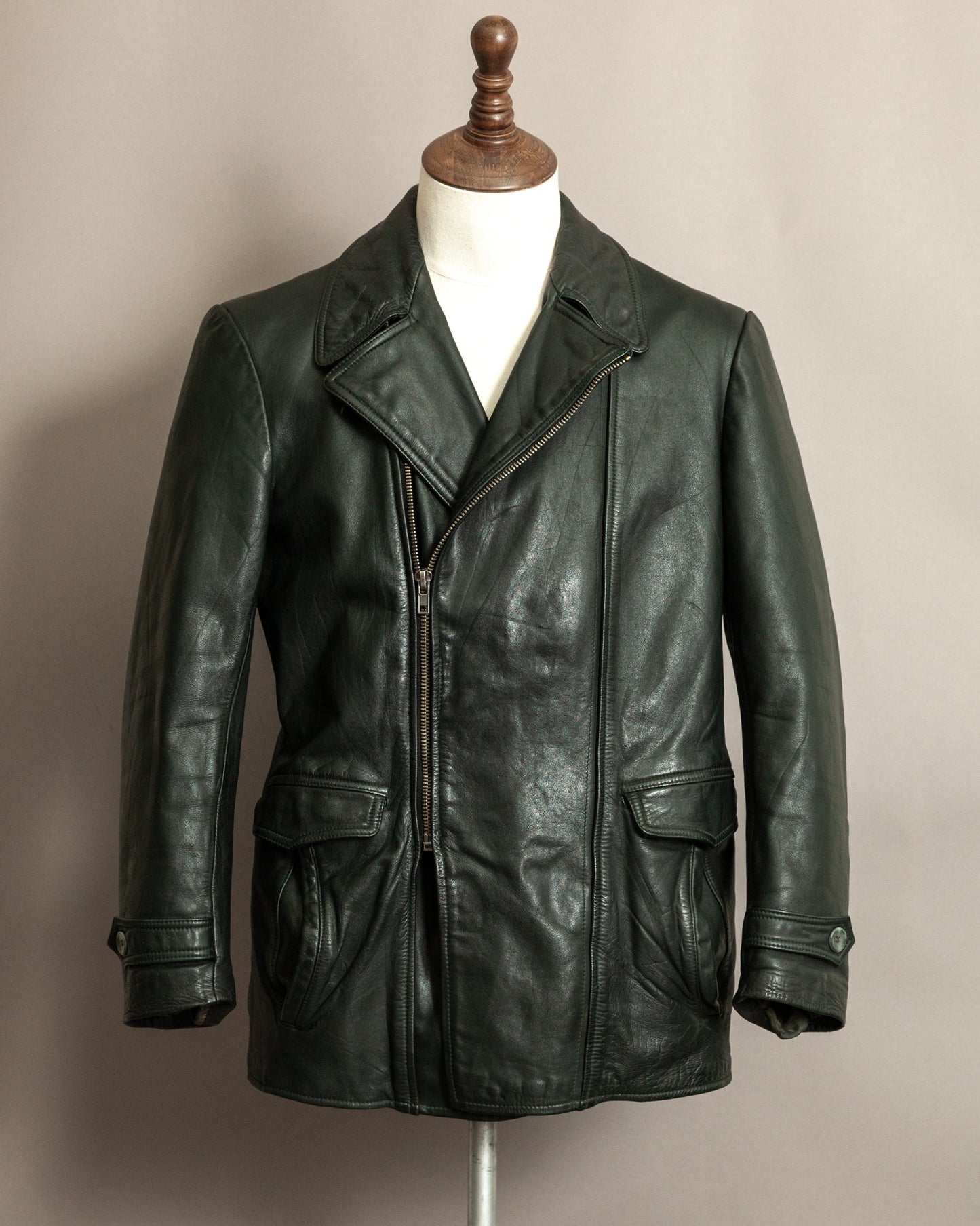 Vintage 1940s German Leather Despatch Rider Jacket Small (40)