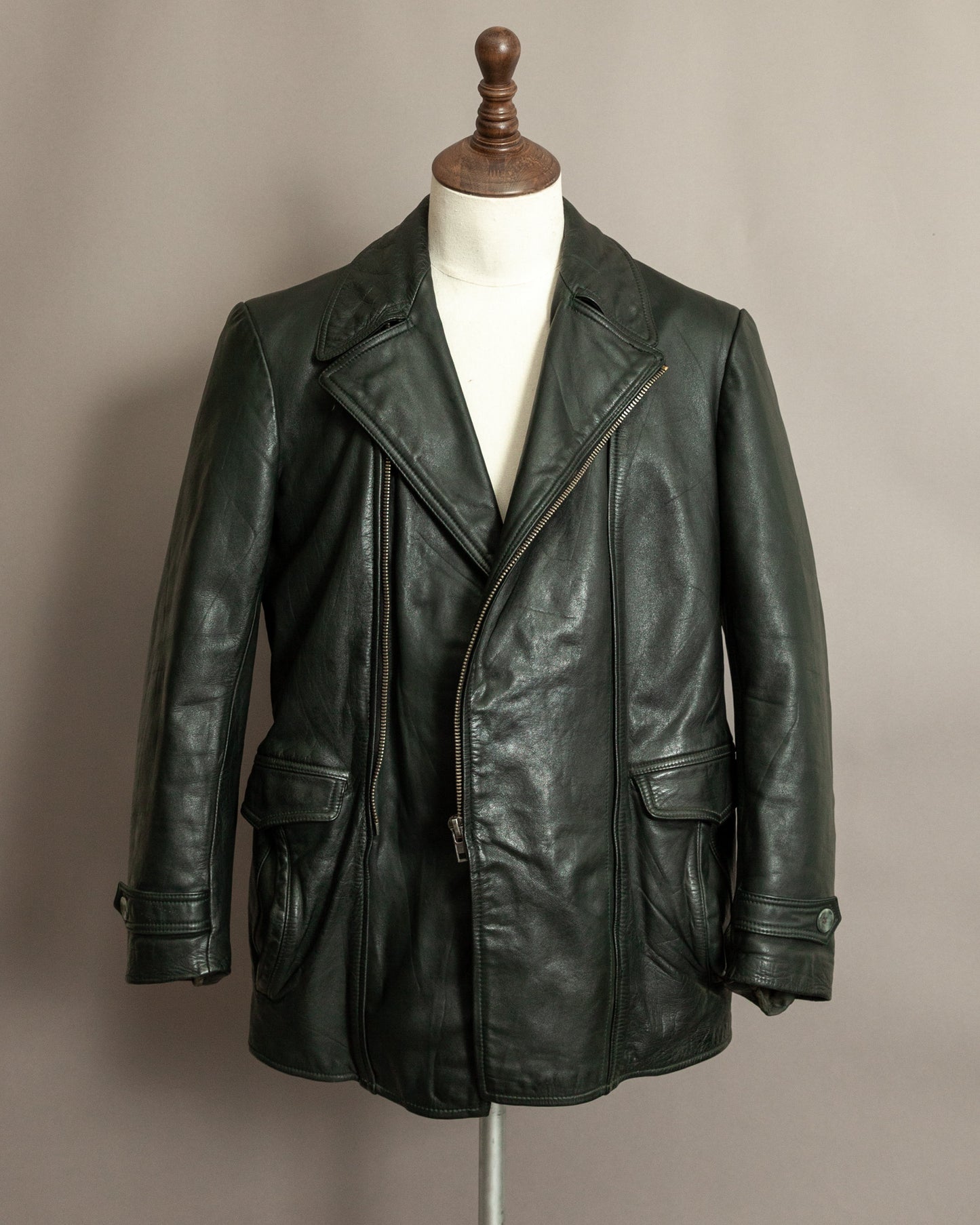 Vintage 1940s German Leather Despatch Rider Jacket Small (40)