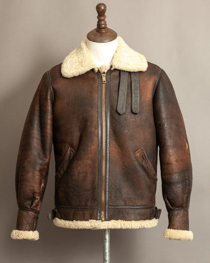 Vintage B-3 Sheepskin Shearling Flight Jacket USAAF (38)