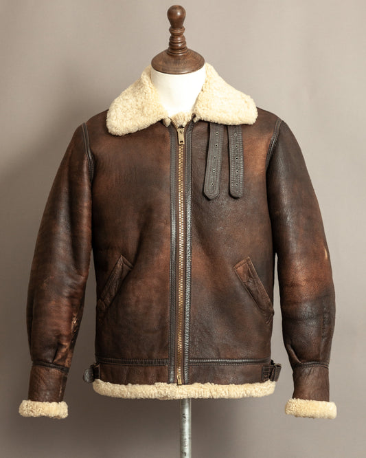 Vintage B-3 Sheepskin Shearling Flight Jacket USAAF (38)