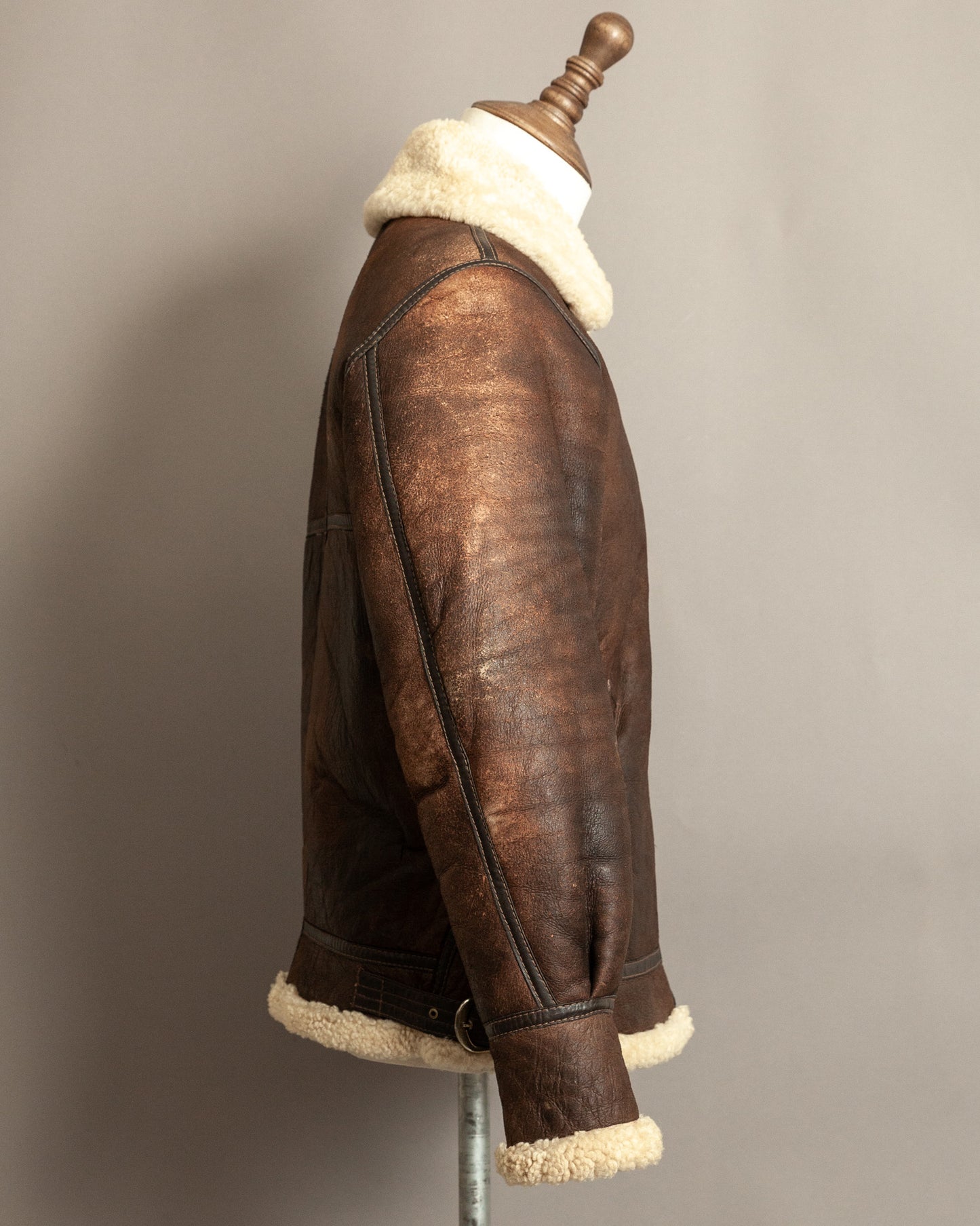 Vintage B-3 Sheepskin Shearling Flight Jacket USAAF (38)