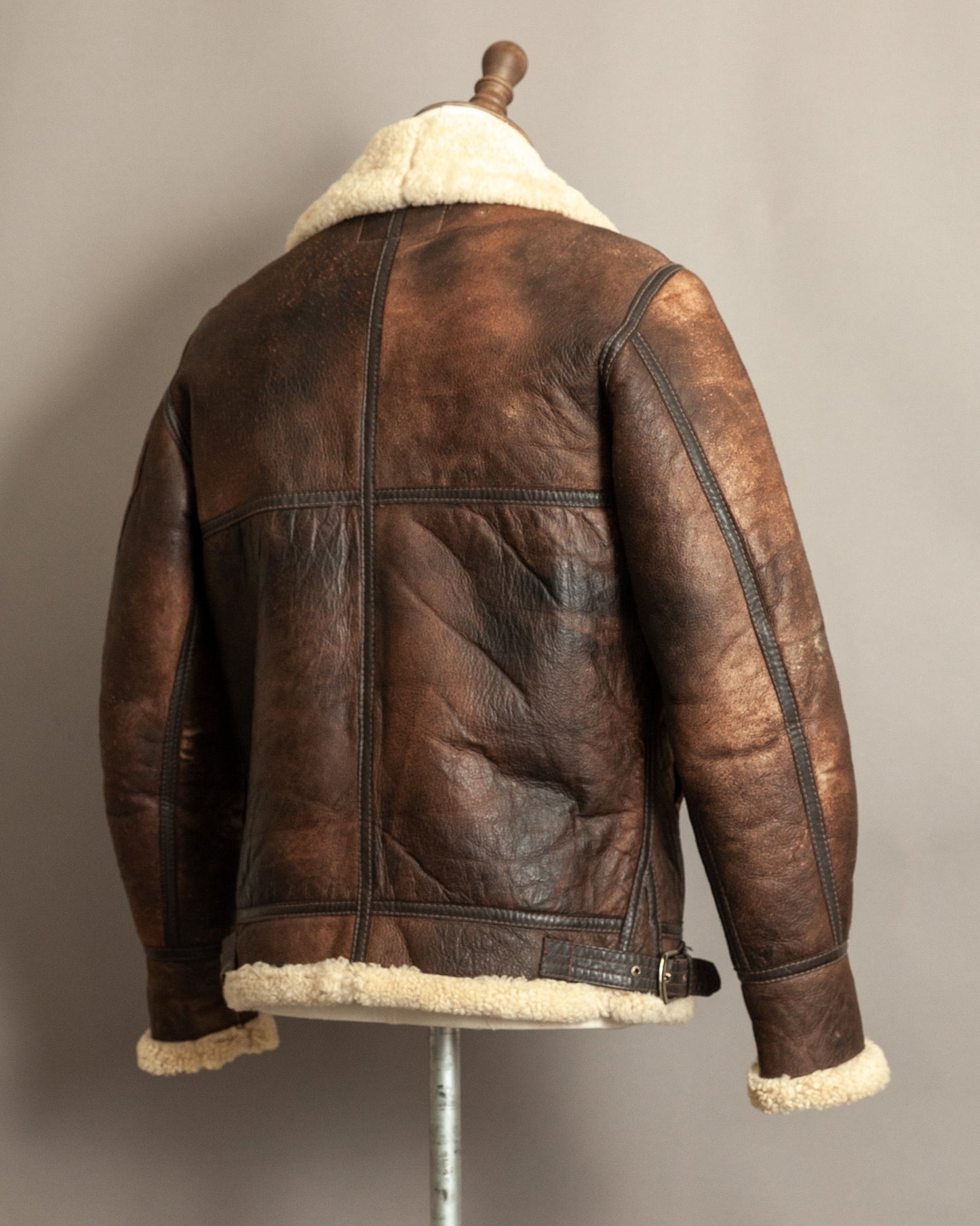 Vintage B-3 Sheepskin Shearling Flight Jacket USAAF (38)