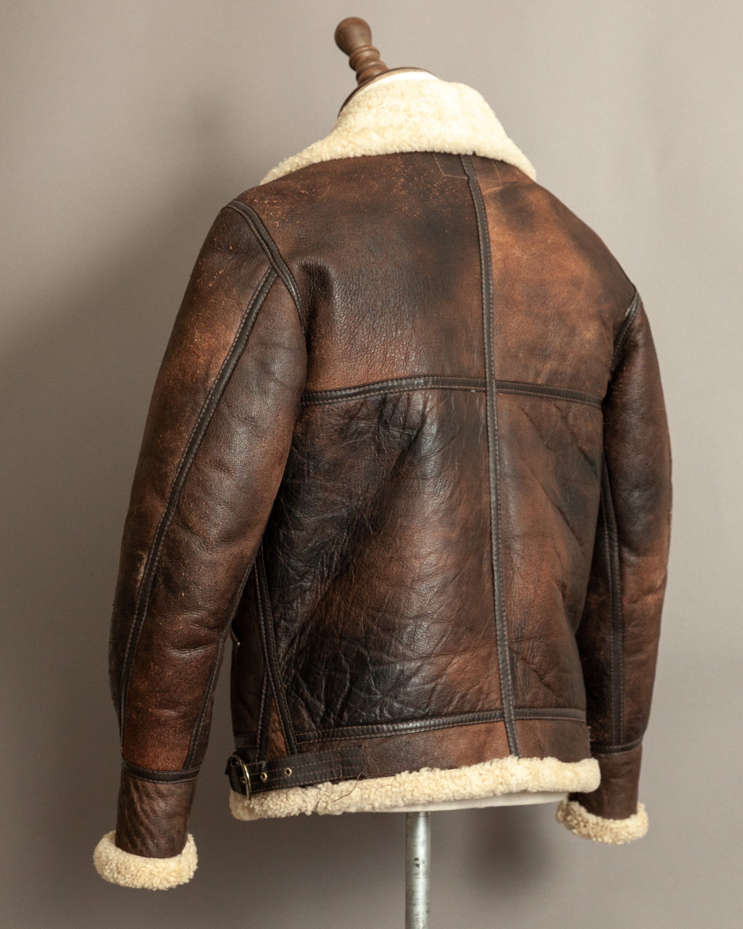 Vintage B-3 Sheepskin Shearling Flight Jacket USAAF (38)