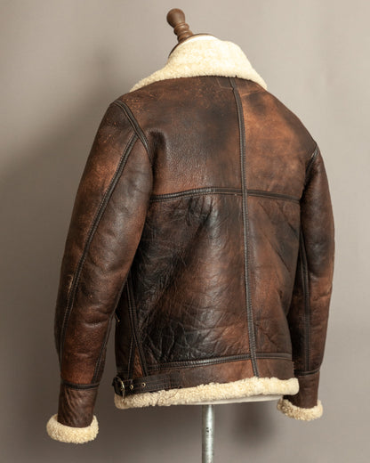 Vintage B-3 Sheepskin Shearling Flight Jacket USAAF (38)