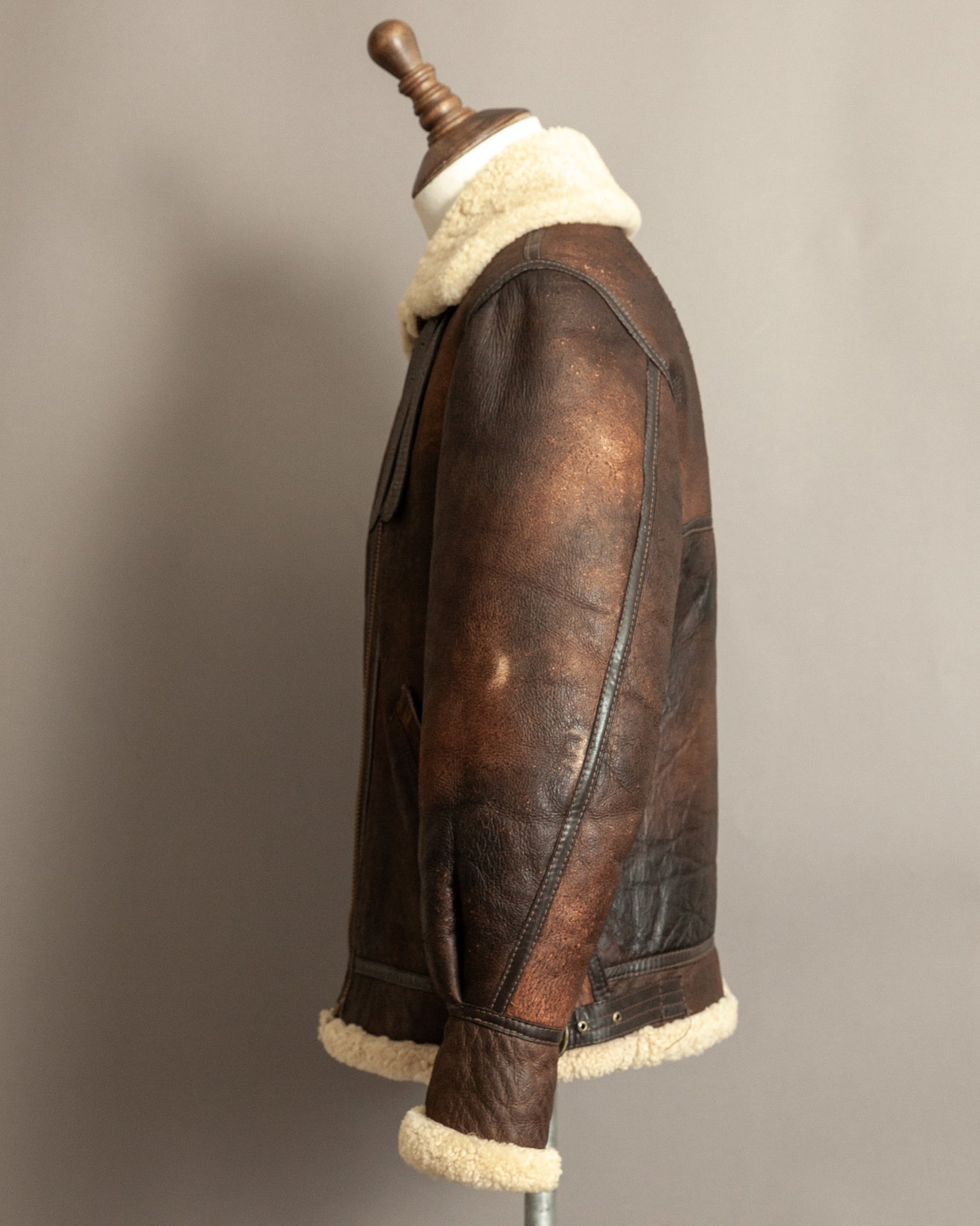 Vintage B-3 Sheepskin Shearling Flight Jacket USAAF (38)