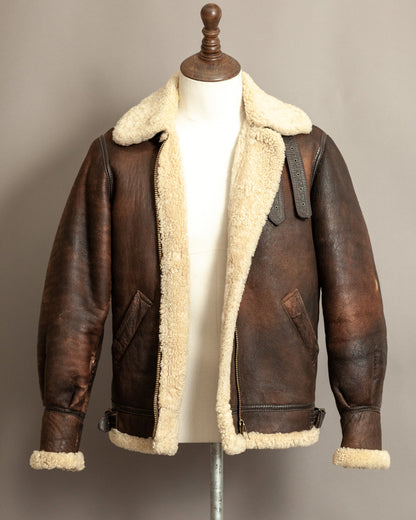 Vintage B-3 Sheepskin Shearling Flight Jacket USAAF (38)