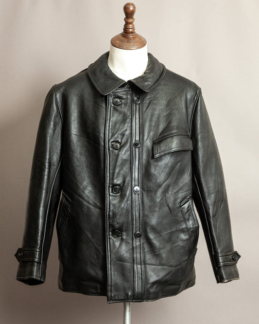 Vintage 1950s French Le Corbusier Leather Work Jacket (42)