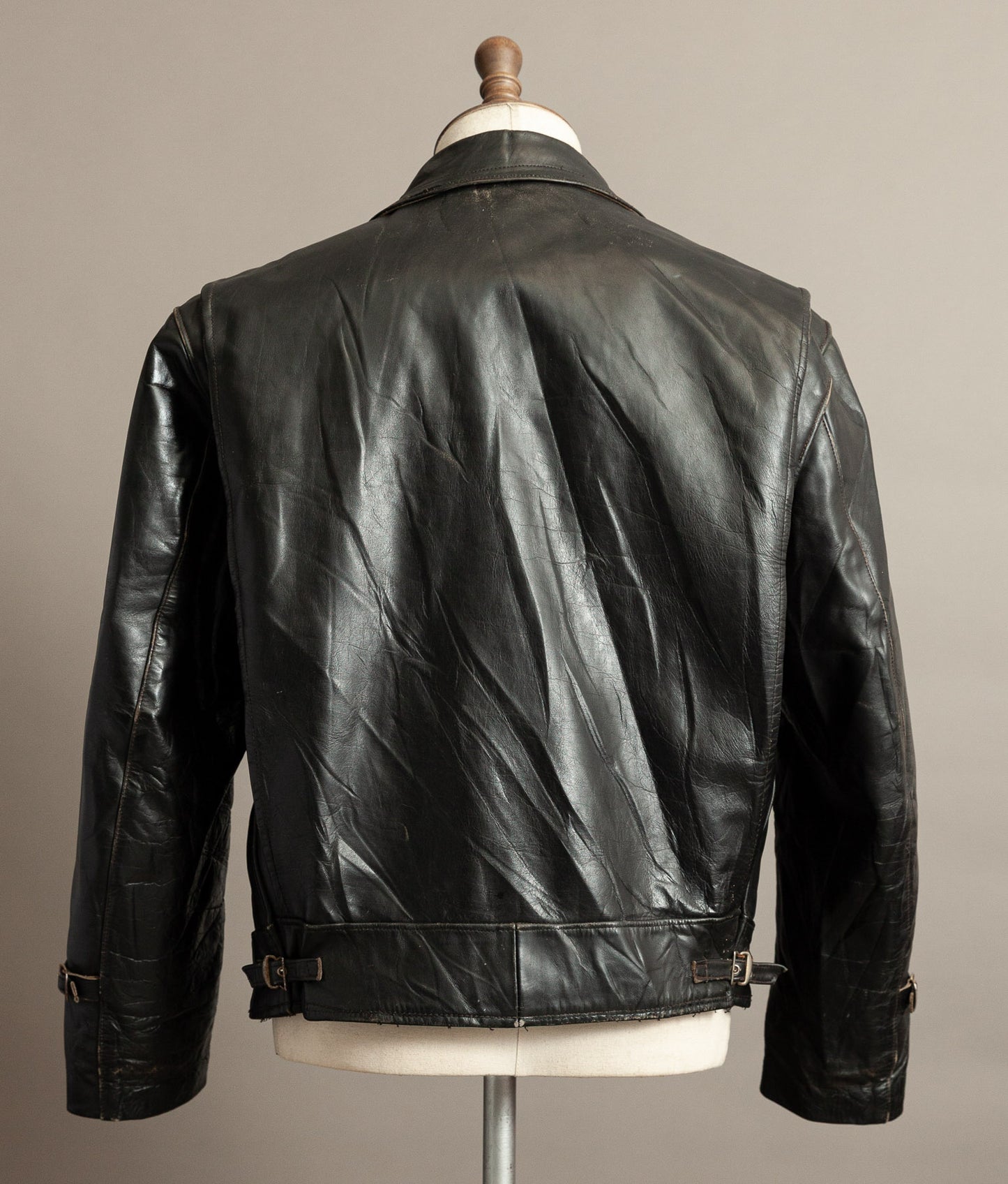 1950s French Confecuir Cowhide Motorcycle Jacket Ritz Zipper