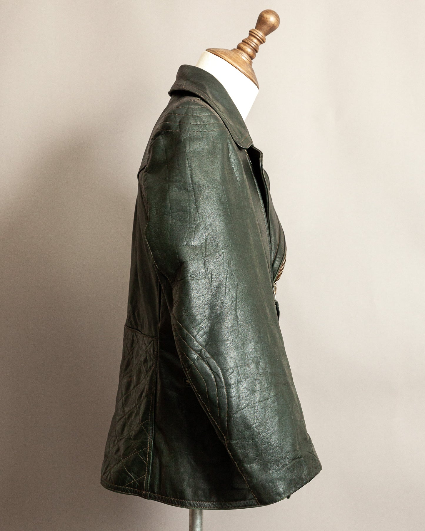 1940s German Leather Motorcycle Despatch Rider Jacket Small (38)