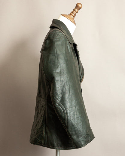 1940s German Leather Motorcycle Despatch Rider Jacket Small (38)