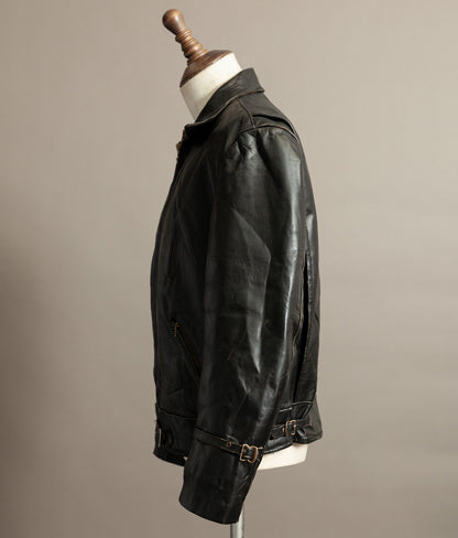 1950s French Confecuir Cowhide Motorcycle Jacket Ritz Zipper