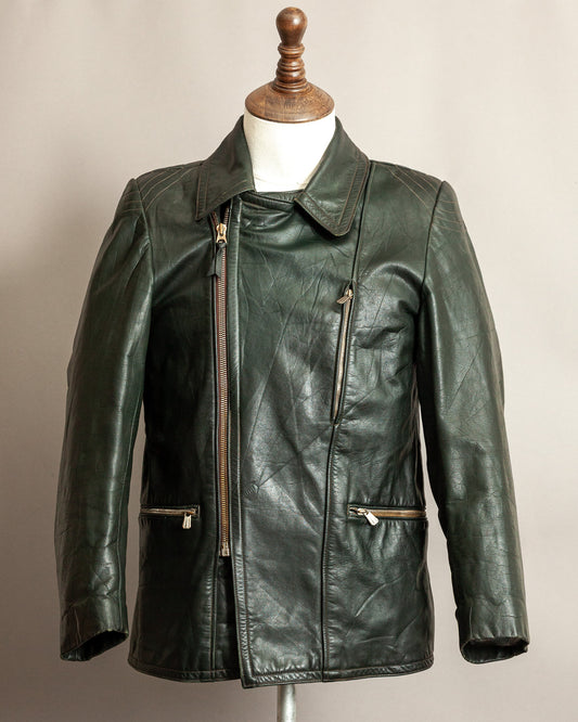 1940s German Leather Motorcycle Despatch Rider Jacket Small (38)