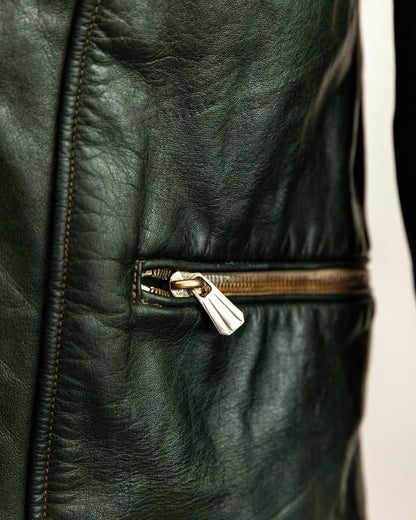 1940s German Leather Motorcycle Despatch Rider Jacket Small (38)