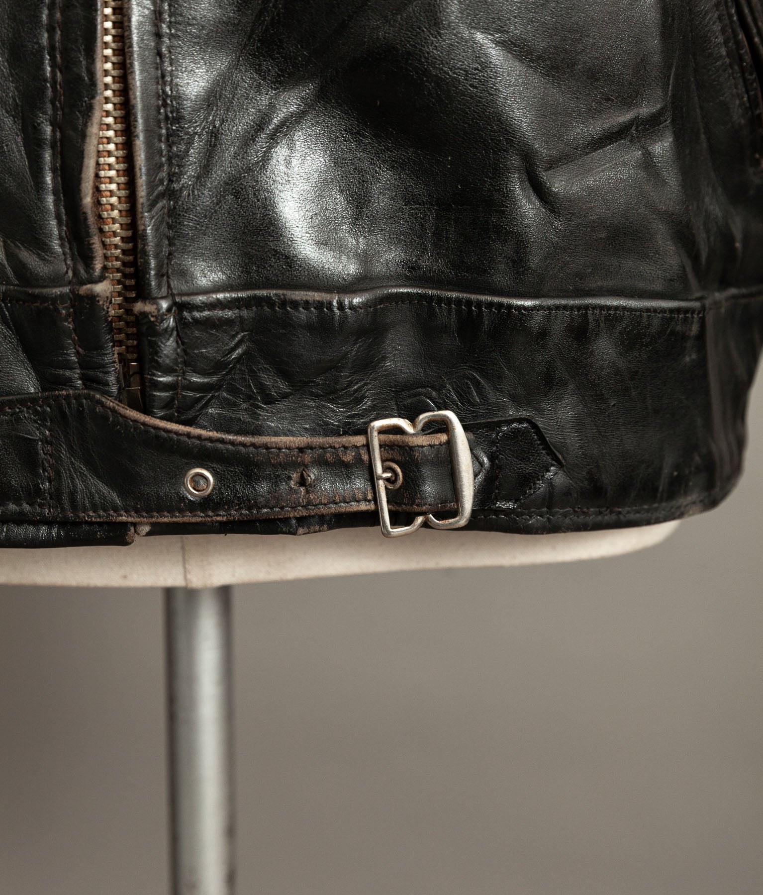 1950s French Confecuir Cowhide Motorcycle Jacket Ritz Zipper