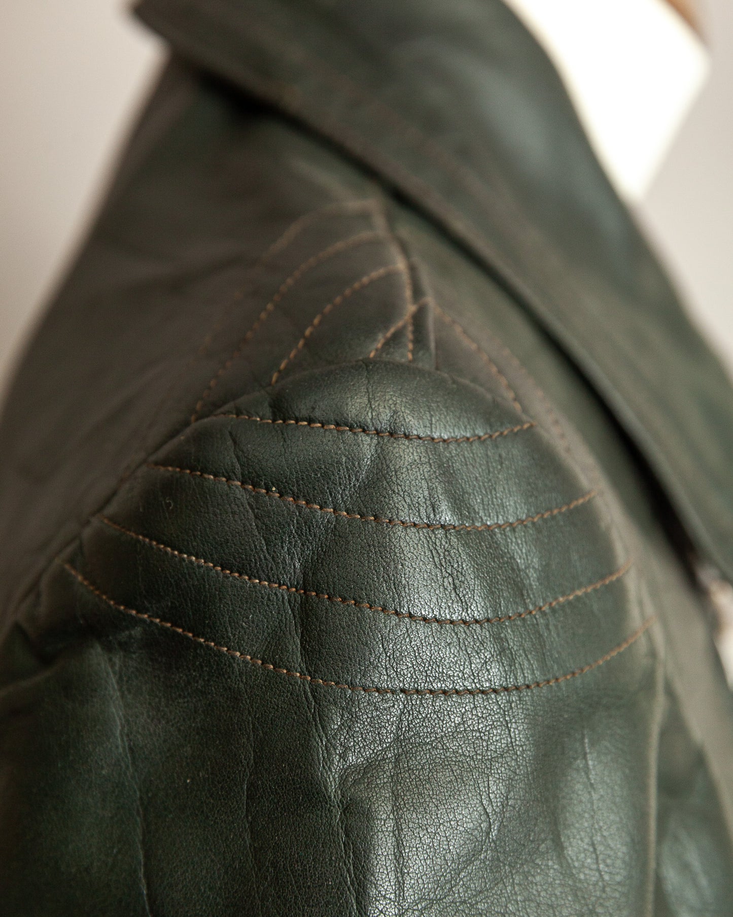 1940s German Leather Motorcycle Despatch Rider Jacket Small (38)