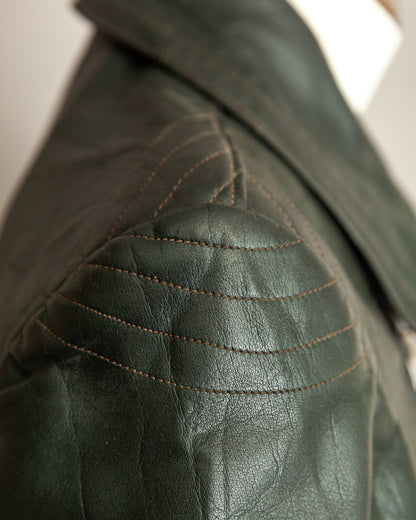 1940s German Leather Motorcycle Despatch Rider Jacket Small (38)