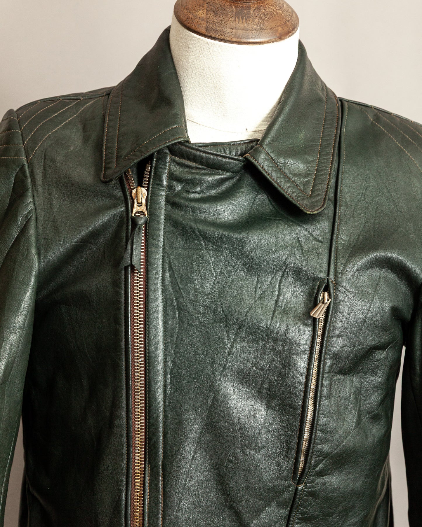 1940s German Leather Motorcycle Despatch Rider Jacket Small (38)