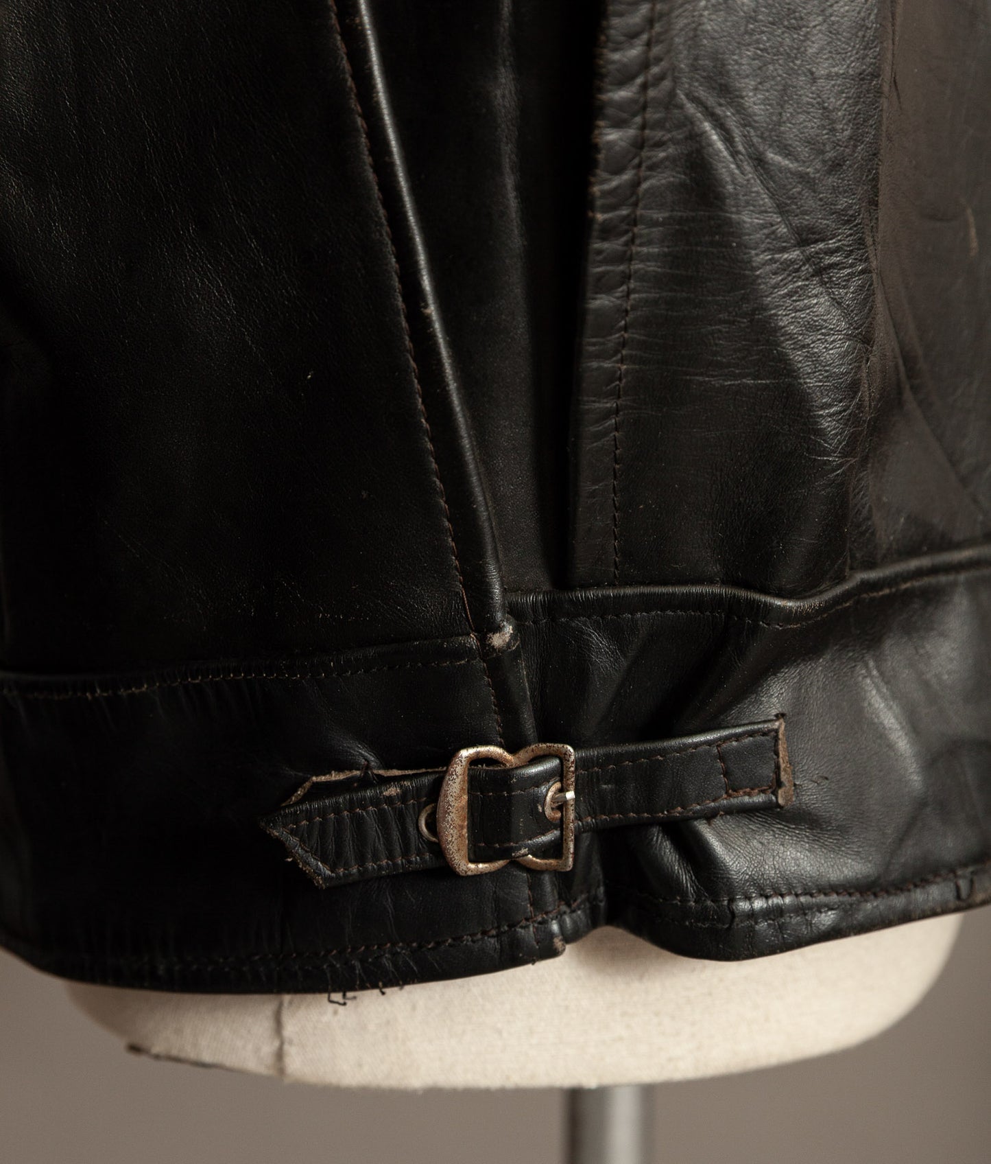 1950s French Confecuir Cowhide Motorcycle Jacket Ritz Zipper