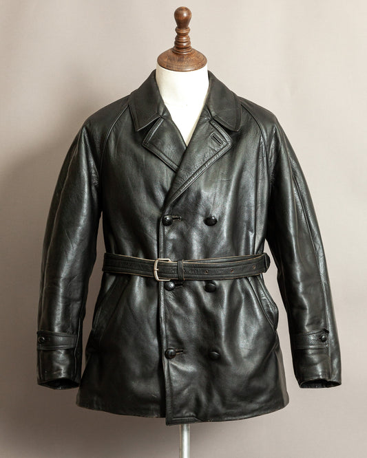 Vintage 1940s Italian Police Officers Leather Jacket - L (44)