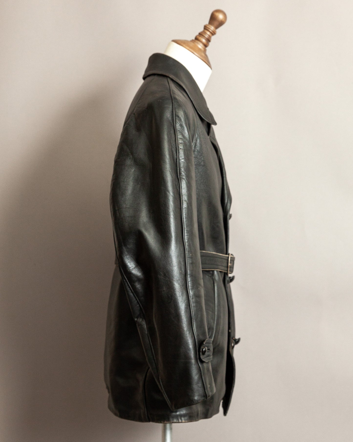 Vintage 1940s Italian Police Officers Leather Jacket - L (44)