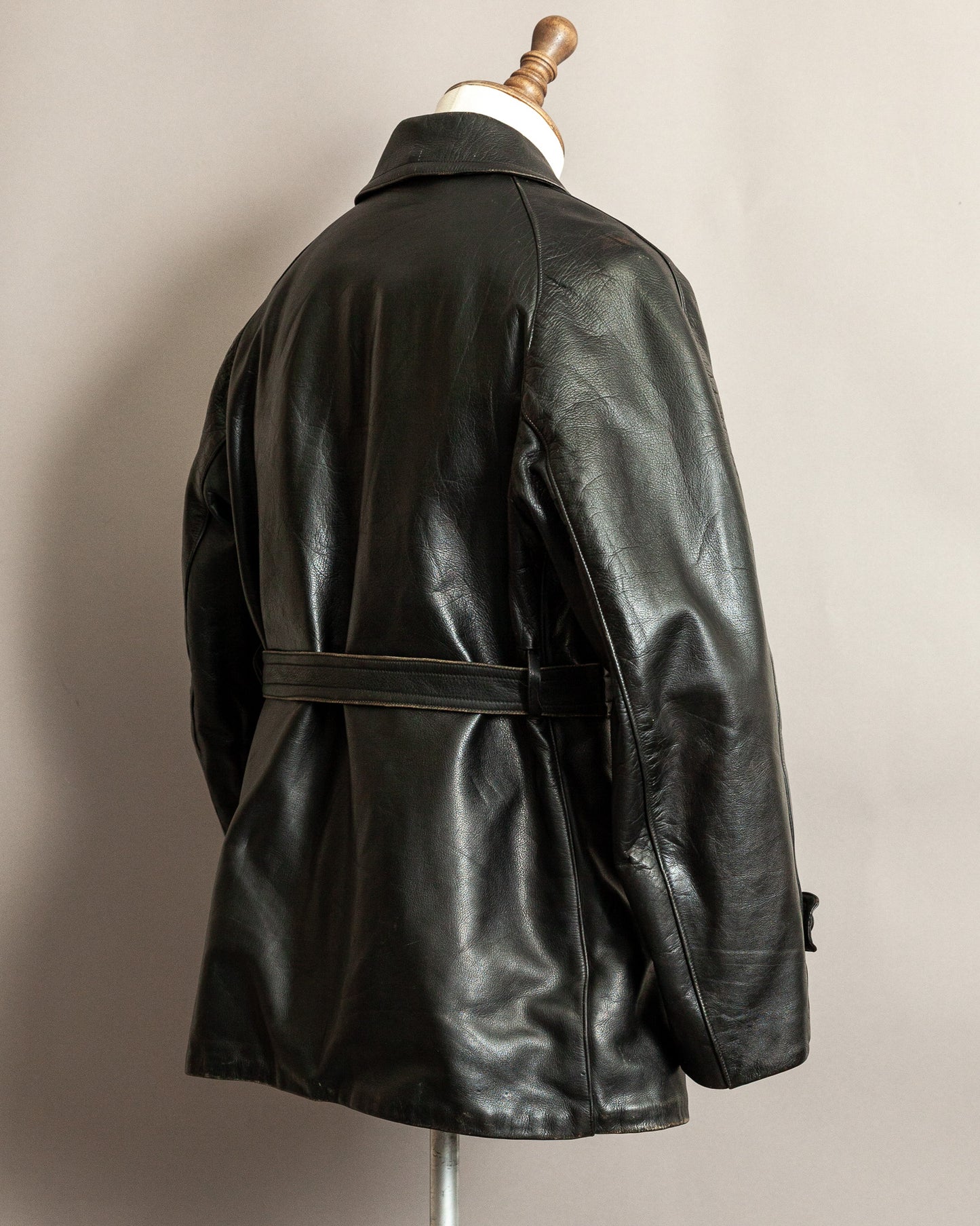 Vintage 1940s Italian Police Officers Leather Jacket - L (44)