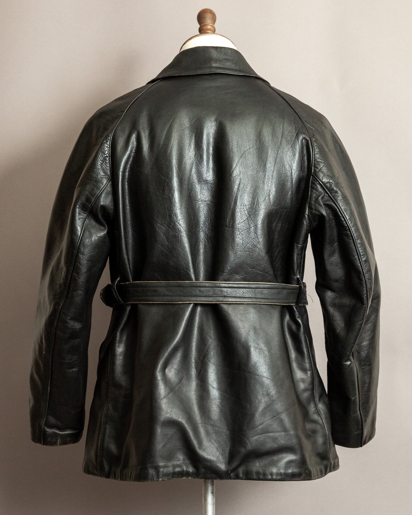 Vintage 1940s Italian Police Officers Leather Jacket - L (44)