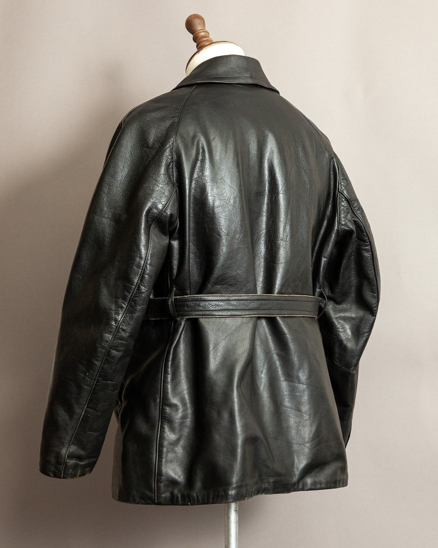 Vintage 1940s Italian Police Officers Leather Jacket - L (44)