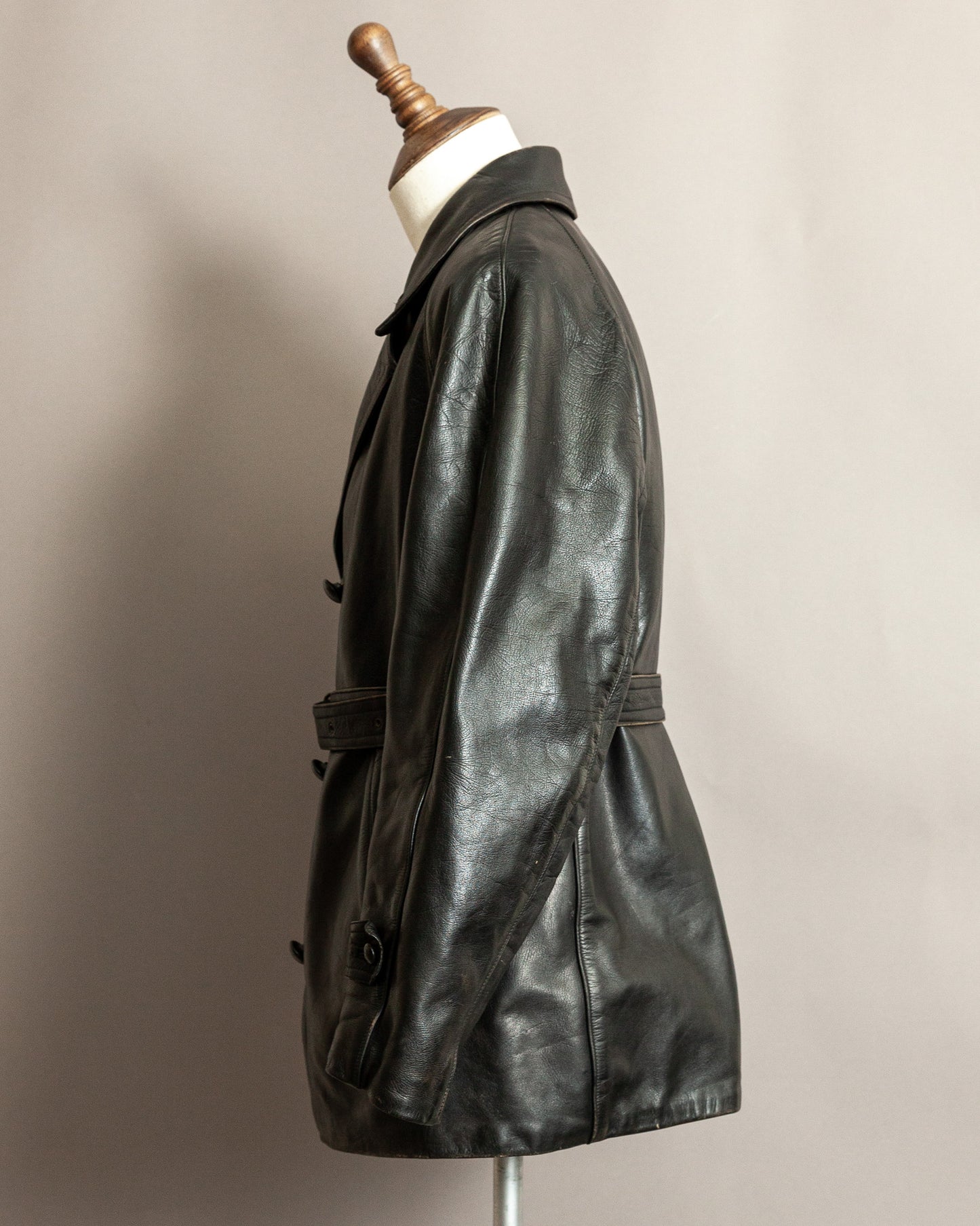 Vintage 1940s Italian Police Officers Leather Jacket - L (44)