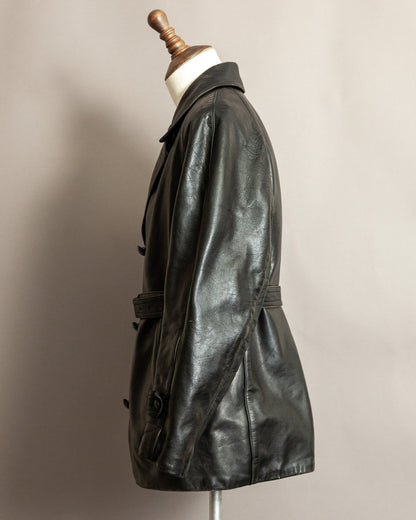 Vintage 1940s Italian Police Officers Leather Jacket - L (44)