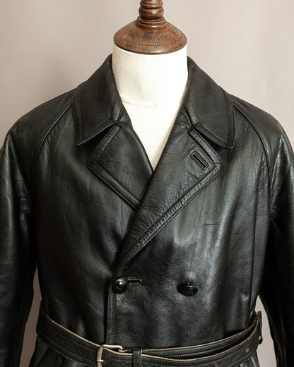 Vintage 1940s Italian Police Officers Leather Jacket - L (44)