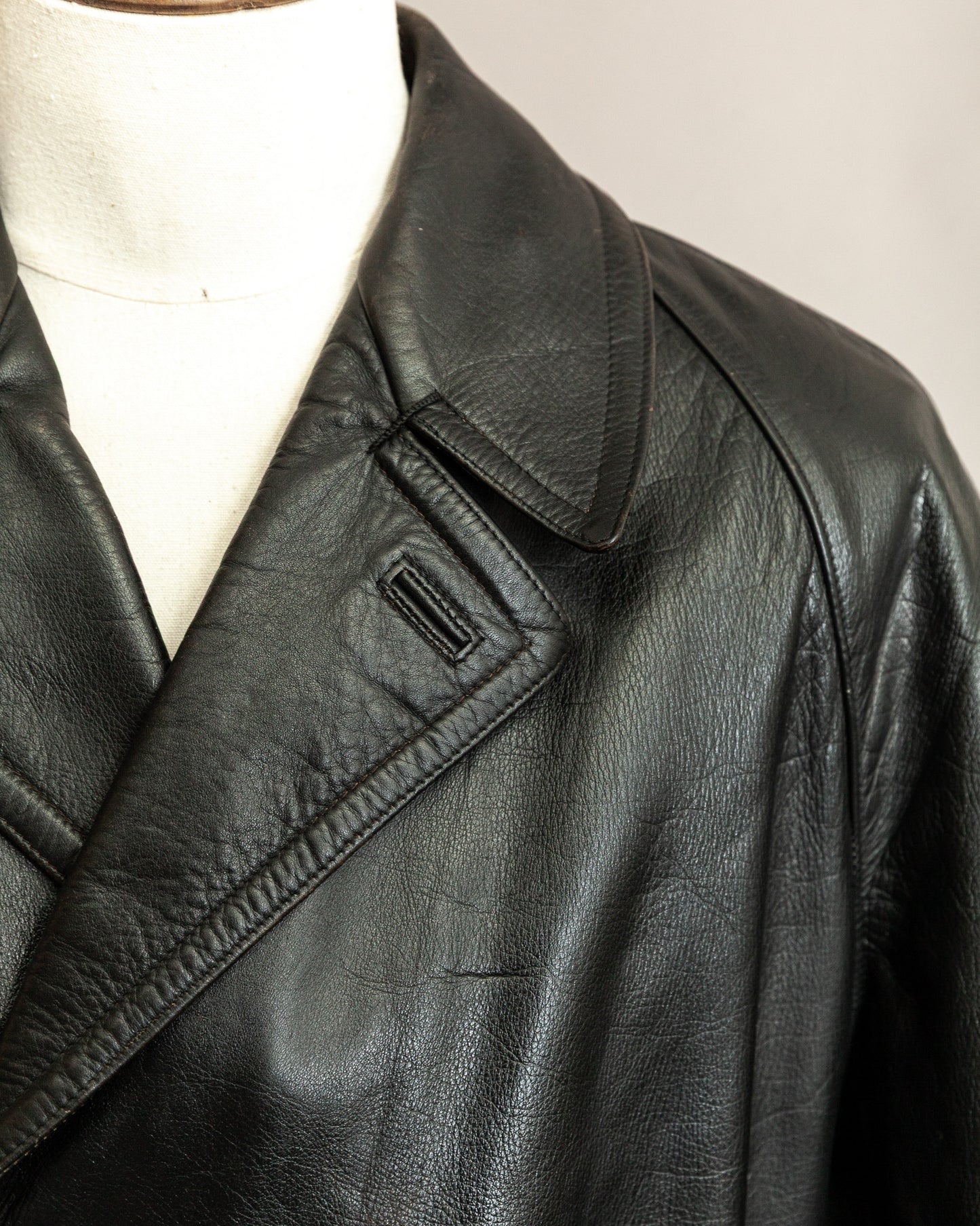 Vintage 1940s Italian Police Officers Leather Jacket - L (44)