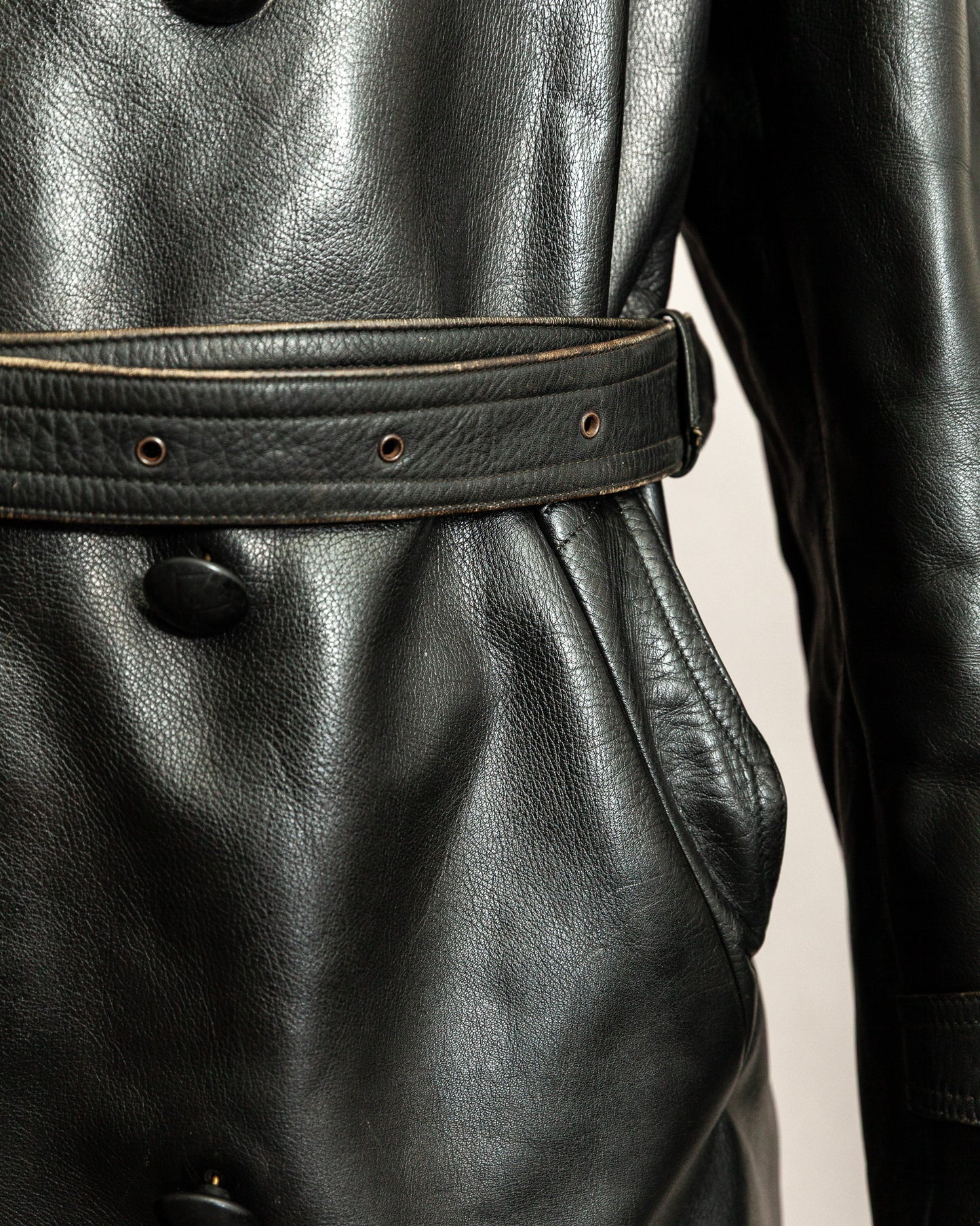 Vintage 1940s Italian Police Officers Leather Jacket - L (44)