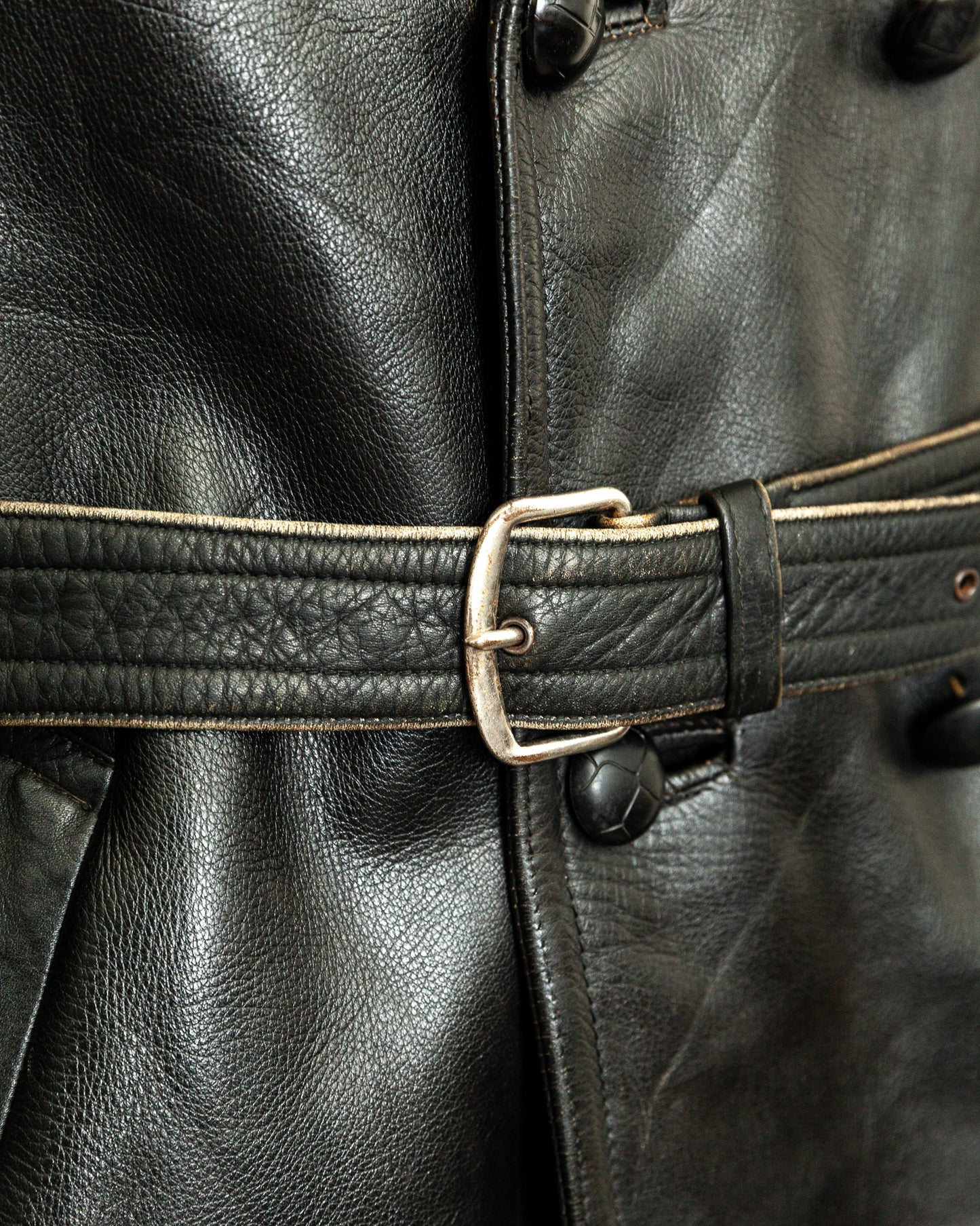 Vintage 1940s Italian Police Officers Leather Jacket - L (44)