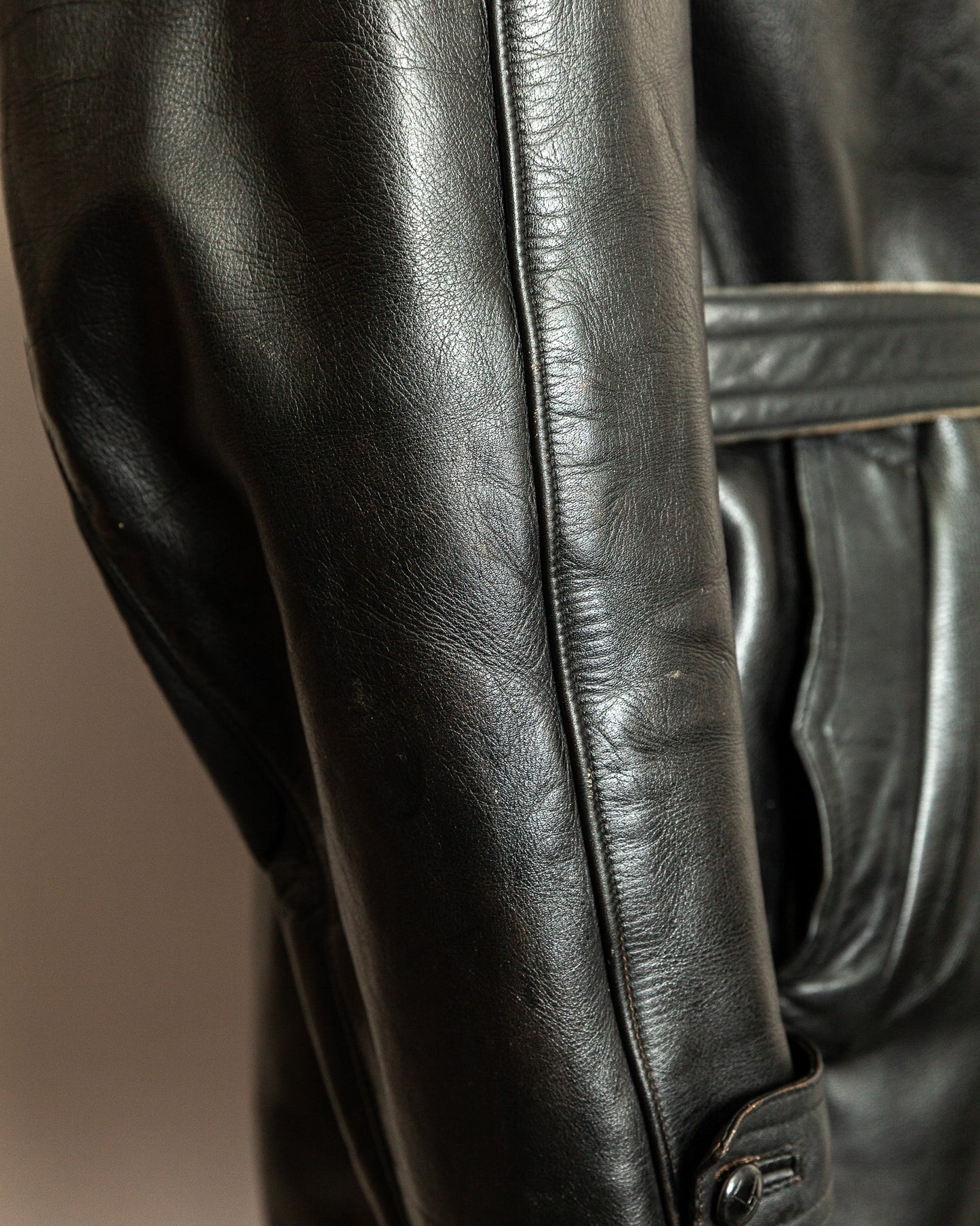 Vintage 1940s Italian Police Officers Leather Jacket - L (44)