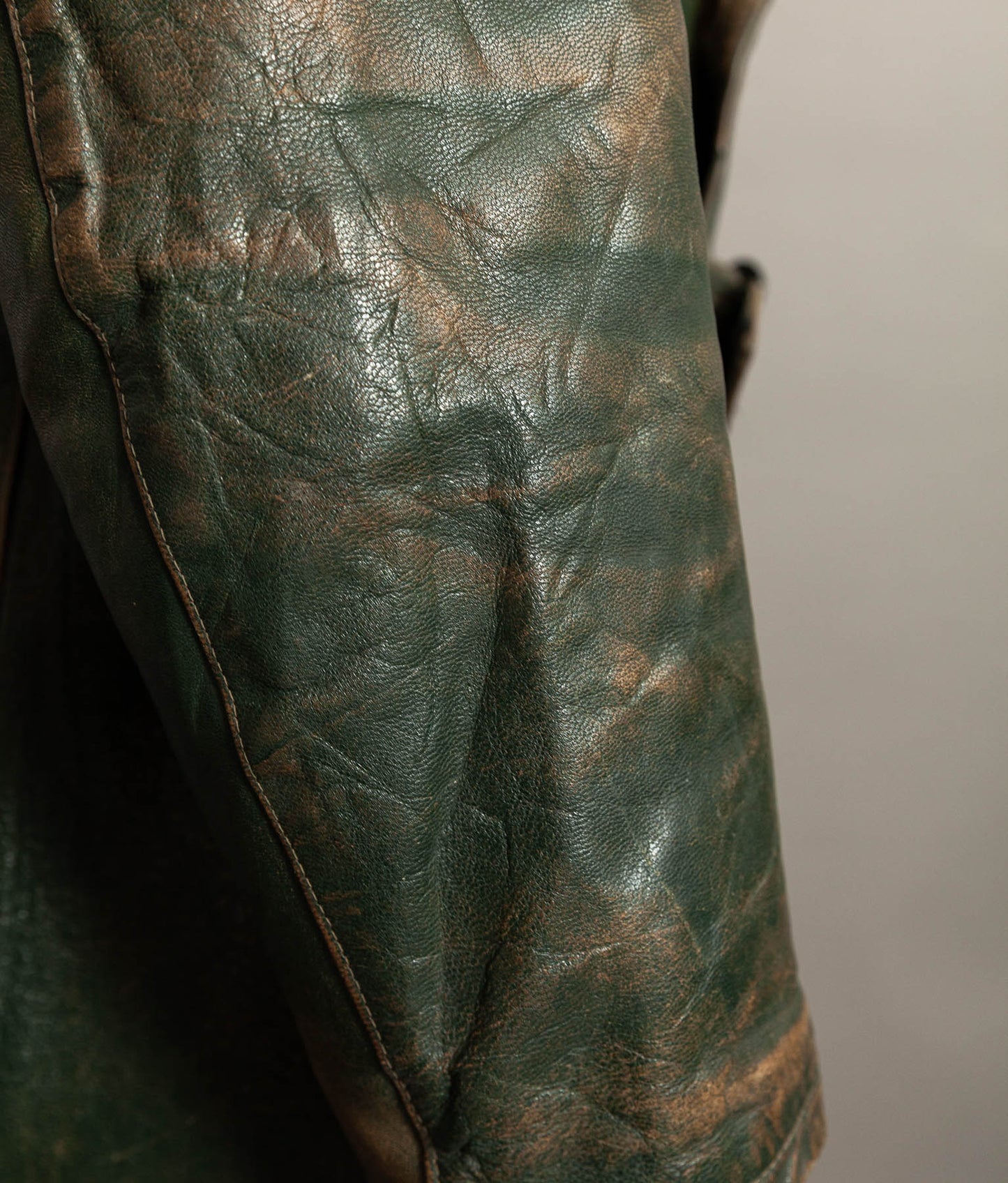 German Kraftfahrer Interwar Leather Motoring Coat, 1920s–1930s, Forest Green
