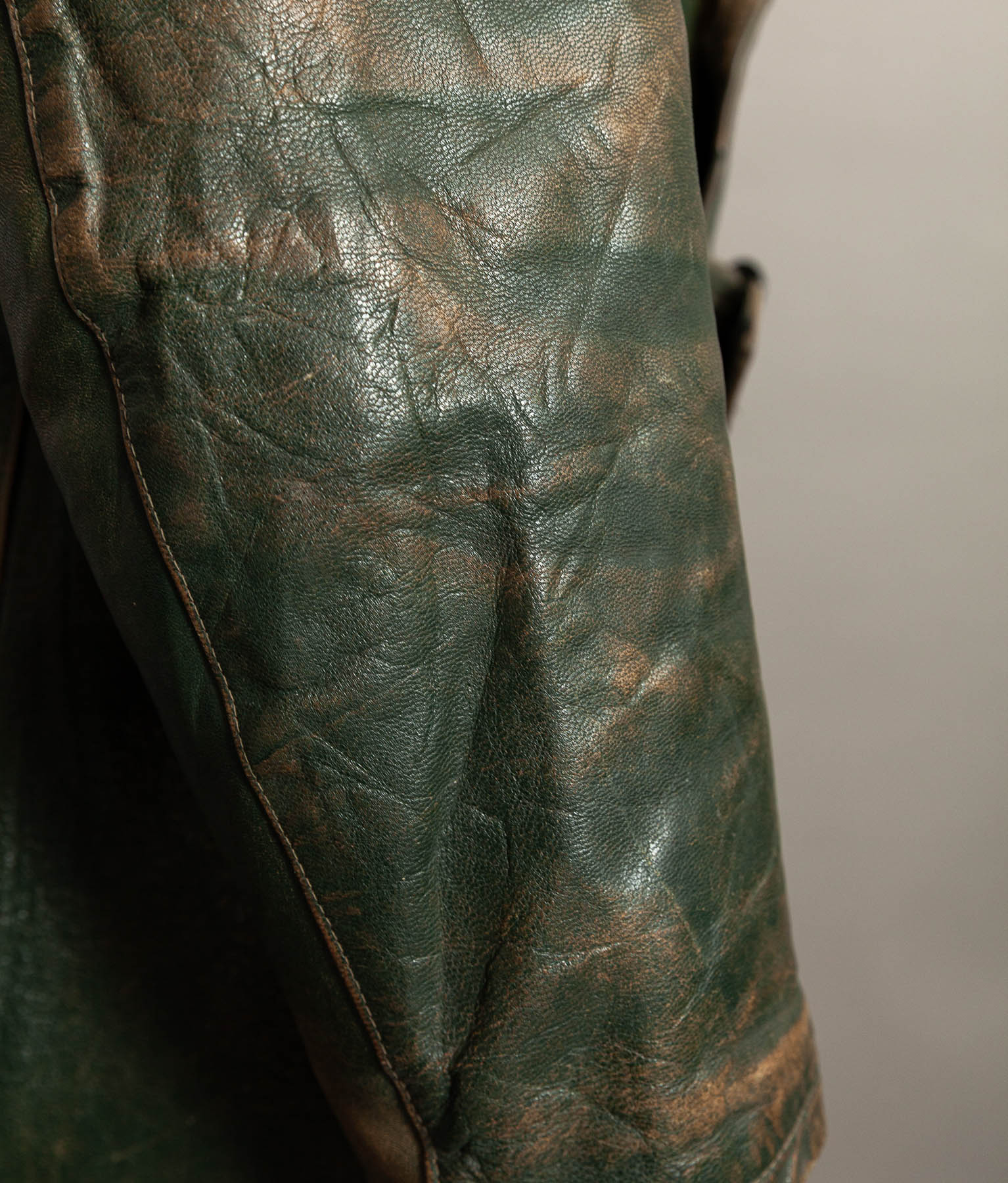 German Kraftfahrer Interwar Leather Motoring Coat, 1920s–1930s, Forest Green