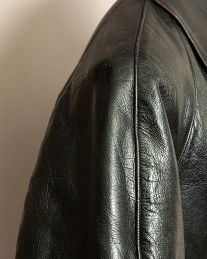 Vintage 1940s Italian Police Officers Leather Jacket - L (44)