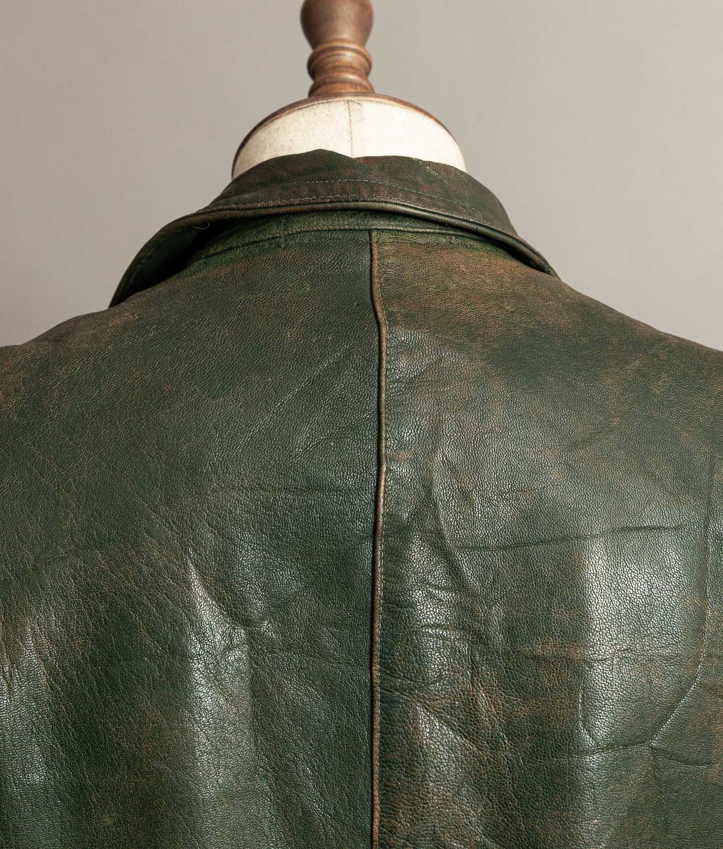 German Kraftfahrer Interwar Leather Motoring Coat, 1920s–1930s, Forest Green
