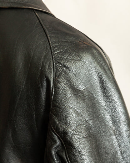 Vintage 1940s Italian Police Officers Leather Jacket - L (44)