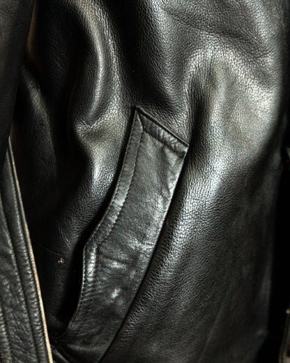 Vintage 1940s Italian Police Officers Leather Jacket - L (44)