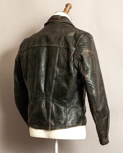 Vintage 1950s German Leather Motorcycle Jacket - Small (40)