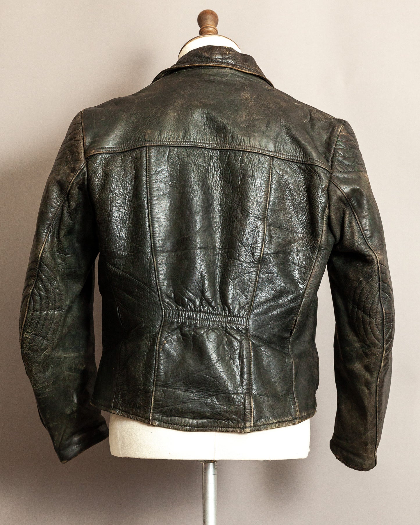 Vintage 1950s German Leather Motorcycle Jacket - Small (40)