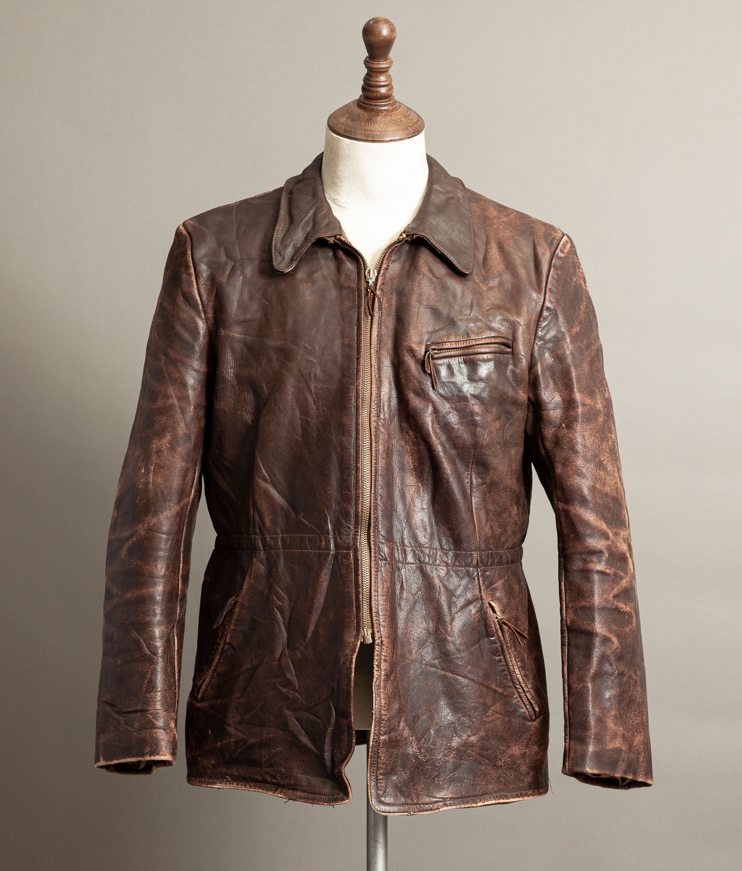 Vintage 1930s German Horsehide Leather Interwar Alpine Jacket