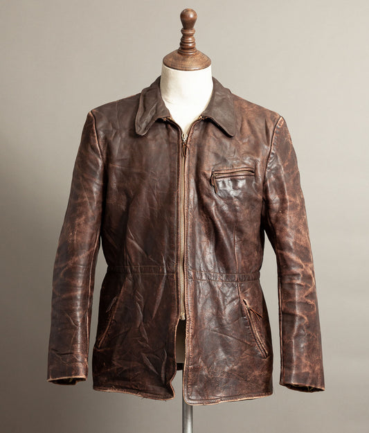 Vintage 1930s German Horsehide Leather Interwar Alpine Jacket