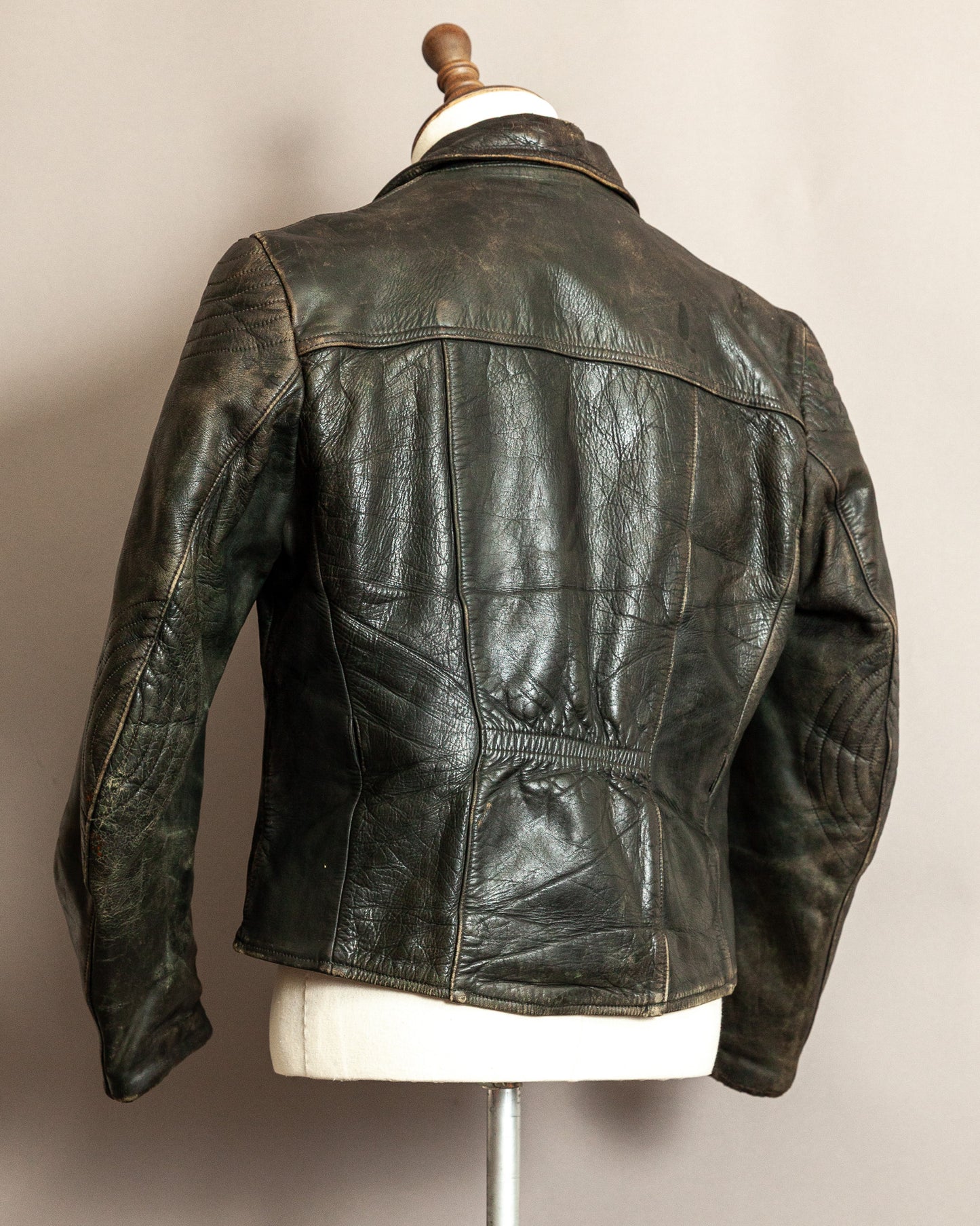 Vintage 1950s German Leather Motorcycle Jacket - Small (40)